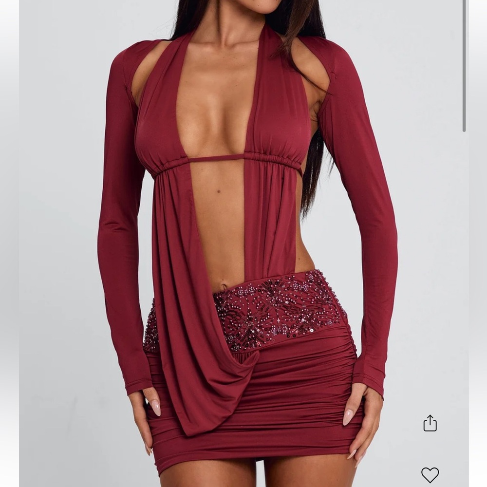 Venari mini dress burgundy extra small outcast